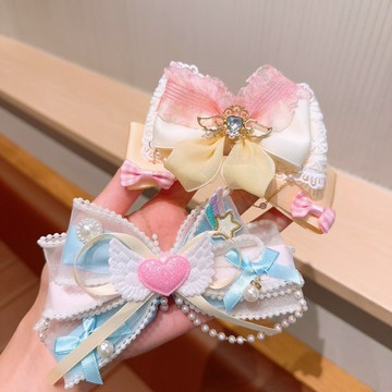 ❤️台灣現貨 兒童蝴蝶結愛心髮夾 美少女公主風髮夾 夢幻美少女蝴蝶結 洛麗塔髮飾