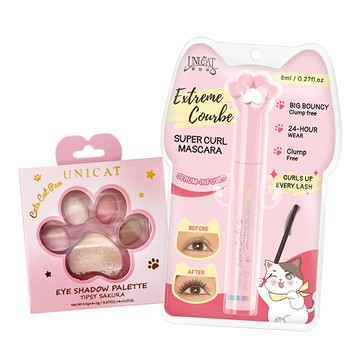 UNICAT 現貨 5色眼影盤+眼線筆/睫毛膏 貓掌眼影盤 眼影盤 眼頰盤 眼影 韓國 眼線筆 睫毛膏