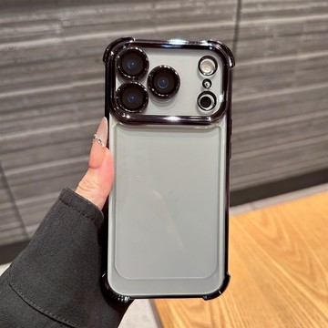 電鍍邊框 撞色 自帶鏡頭膜 適用於 iPhone17 16 手機殼 15 12 13 14 pro max保護殼 防摔殼