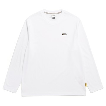 男女同款 NEODY 小LOGO 基本款 長袖上衣 - 白色