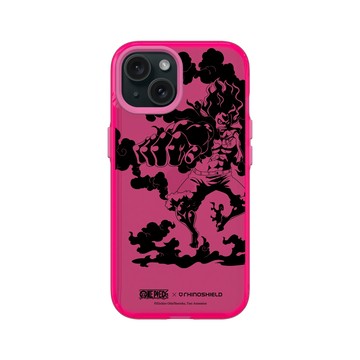 iPhone 15 Clear 粉漾桃 - 航海王 One Piece - 復刻系列-魯夫 四檔大蛇炮
