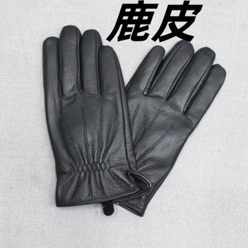 新款男2023年秋冬季真鹿皮手套休閑開車騎行真皮手套保暖加厚加絨