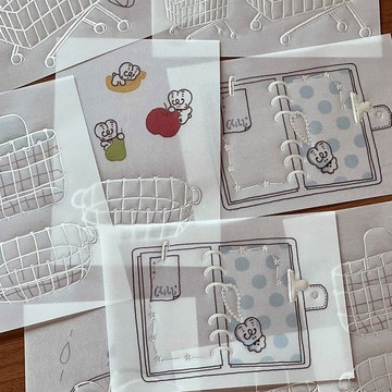 雨傘燙銀硫酸紙 / 手帳裝飾素材紙 / 復古風拼貼紙品