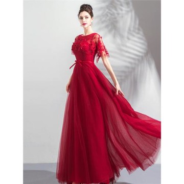 天使嫁衣紅色新娘結婚敬酒服修身顯瘦婚紗晚禮服 5616批發