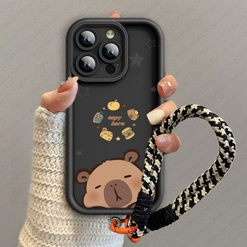 美食卡皮巴拉掛繩 防摔殼 VIVO Y18 Y28S Y22 Y27 Y36 Y28 Y100 Y55 Y33S 手機殼