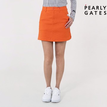 【ṔEARLY GATES】女款橘色緹花設計天然材質彈力極佳觸感親膚編紋短裙 JLU84002