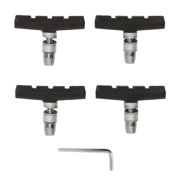 【Lixada】2 對自行車剎車片套裝無噪音防滑山地自行車 V 型剎車帶六角螺母墊片