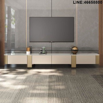 免運 開立發票 電視櫃 收納櫃 儲物櫃 落地櫃 背景櫃 現代輕奢風意式網紅簡約茶幾家用客廳小戶型灰色電視櫃客廳極簡 支持訂製