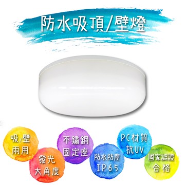 【保固一年】LED 10W 12W CNS認證 防水防塵 吸頂燈 壁燈 IP65防水等級 陽台 戶外