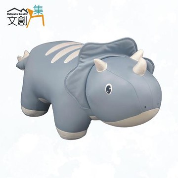 文創集 可愛三角龍&粉紅豬造型皮革椅凳(三色可選)