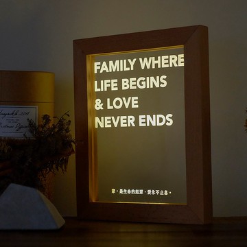 福音文字燈框 A款-FAMILY 小夜燈 福音禮品 喬遷禮 受洗