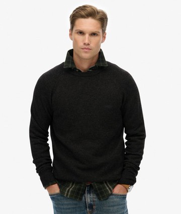 Superdry Men's Wool Blend Jumper Dark Grey Size: Xxl