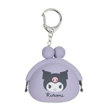 小禮堂 Sanrio 三麗鷗 酷洛米 矽膠造型口金零錢包鑰匙圈 (紫大頭款)
