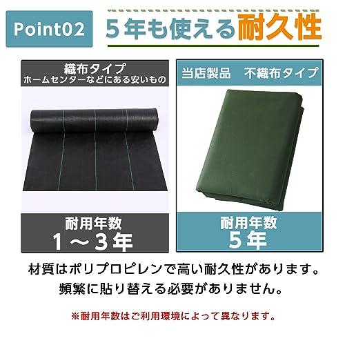 Youabubu 防草シート 1×10m ぼうそうシート 固定ピン グリーン 防そうシート ぼうそうシート 厚手 不織布 庭 雑草?