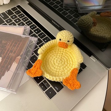 台灣出貨 2026 DIY 鈎針手作 可爱手工编织diy材料自制鸭杯礼物毛线钩织钩针解闷手工打发时间
