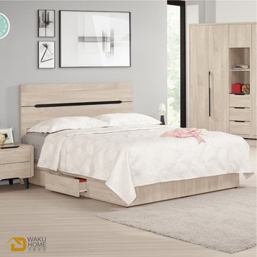wakuhome 瓦酷家具 wesley簡約木質調6尺雙人床a002-003-1