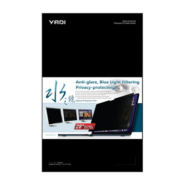 YADI 亞第 插卡隱貼 16:10 水之鏡防窺片 28度極小防窺視角 防眩光濾藍光  1片  單色
