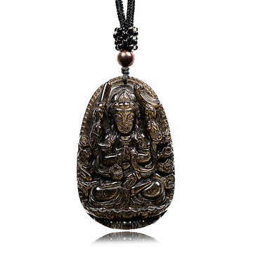 【正佳珠寶】金曜石 八大守護神 千手千眼觀世音菩薩 生肖鼠 吊墜