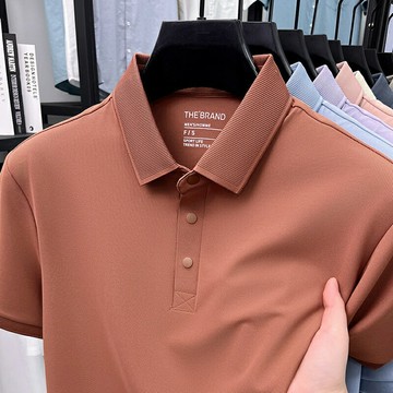 【巴黎精品】現貨+預購 夏季短袖上衣男襯衫高爾夫球衫休閒T恤商務純色冰絲無痕-薄款男POLO衫10色a1jw28