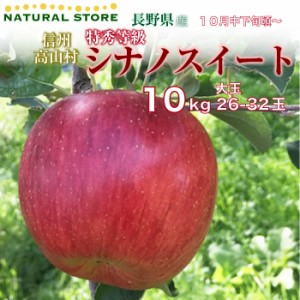 [予約 10月10日-11月30日の納品]  特秀等級以上限定 シナノスイート 10kg 専用箱 りんご 長野県 信州高山村 さわやかりんご JA須高 高山