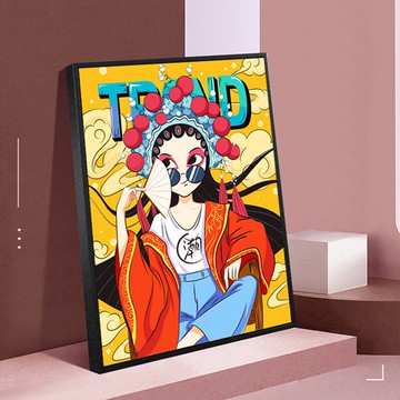 國潮鉆石畫年新款卡通動漫鉆石繡滿鉆臥室玄關貼鉆十字繡手工