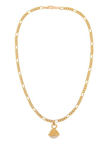 Susan Caplan Vintage - 1980s pendant figaro-chain necklace - women - Faux Pearl/Gold Plated - One Size