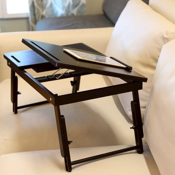 跨床桌     宜家風床上可折疊小書桌子床上桌懶人桌寢室可升降筆記本電腦床桌【MJ17770】