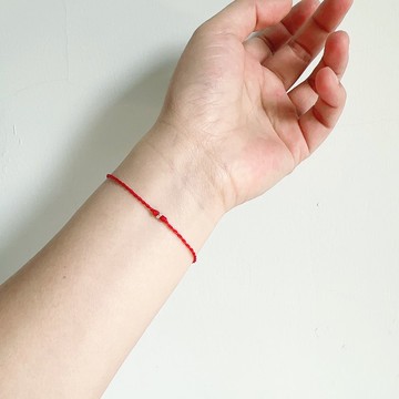 極細碎銀幾兩紅手繩 S925 銀編織手鏈 極簡百搭手鏈