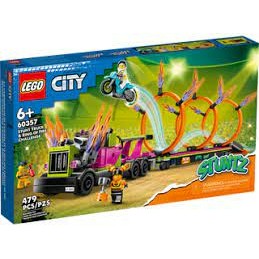 盒損特價 【台中翔智積木】LEGO 樂高 城市系列  60357 特技卡車和火圈挑戰組