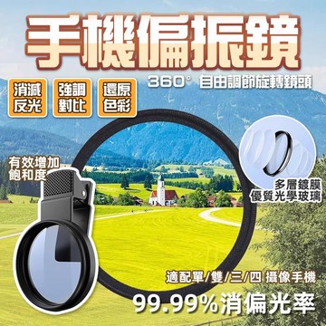 手機偏振鏡 偏光鏡 手機攝影消除反光 52mm減光鏡 攝影神器 可調式減光鏡 nd濾鏡 濾鏡夾 微距手機鏡頭