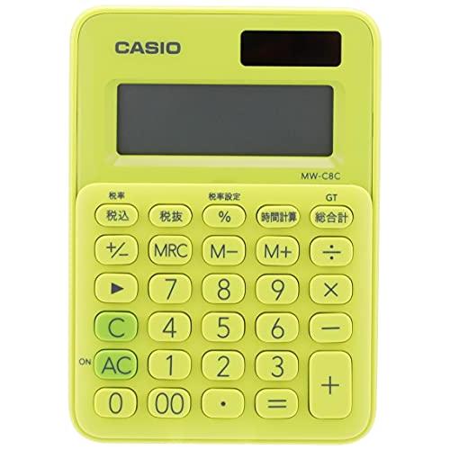 カシオ カラフル電卓 ライムグリーン 10桁 ミニミニジャストタイプ MW-C8C-YG-N