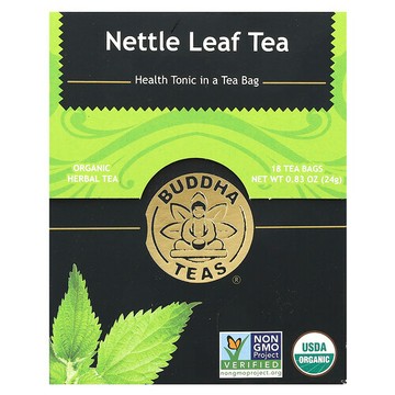 Buddha Teas, 有機草本茶，蕁麻葉，無咖啡萃取，18 茶包，0.83 盎司（24 克）