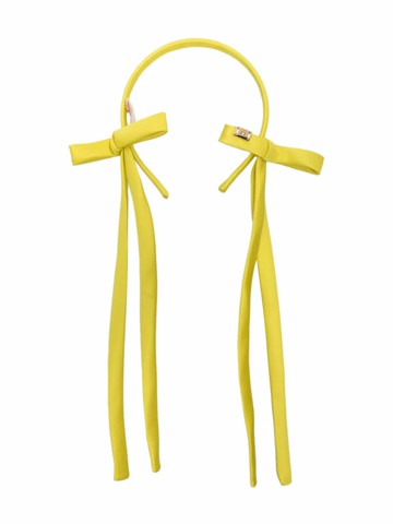 Elisabetta Franchi La Mia Bambina - bow-detail satin head band - kids - Fabric - One Size - Green