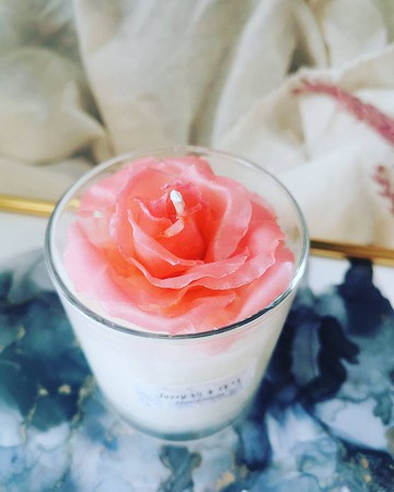 玫瑰蜜蠟花大豆精油蠟燭