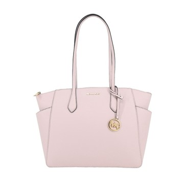 Michael Kors MARILYN 素面防刮皮雙口帶肩背包(粉)/真品平輸
