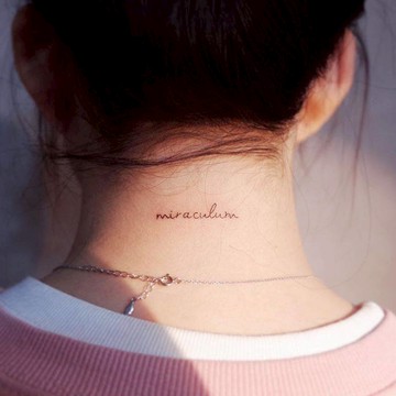 「奇蹟」miraculum 紋身貼紙 微刺青 輕紋身 少女 打卡 超美 網美 紋身貼 抖音 性感 手寫 文字 草書