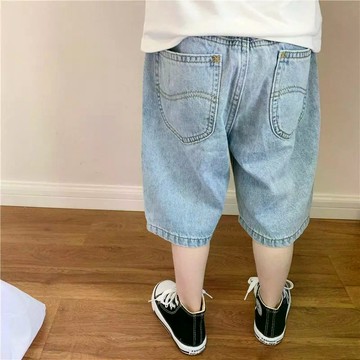 百搭單品~男童夏季牛仔褲新款潮帥氣時尚中小童薄款夏裝兒童休閒短褲子 兒童牛仔褲 牛仔短褲 休閒五分褲 中小童褲子