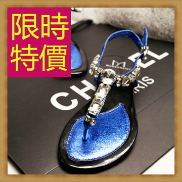 現貨+預購 平底涼鞋休閒鞋-夏季氣質精美水鑽女鞋子2色55l16【獨家進口】【米蘭精品】