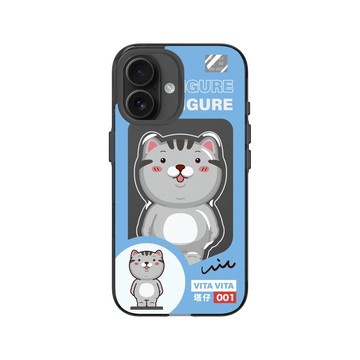 iPhone 16 Clear (相機按鈕) 酷墨灰 - VITA VITA．塔仔是隻貓 - 還缺這隻大公仔