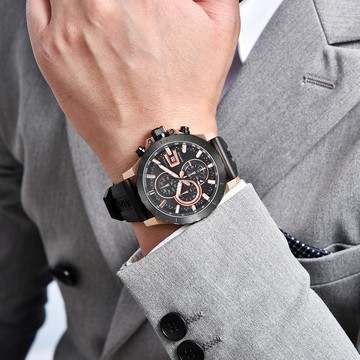 【Lofoten 羅斐頓】 F-6529MC 經典 簡約 夜光 日期顯示 真三眼 矽膠 手錶