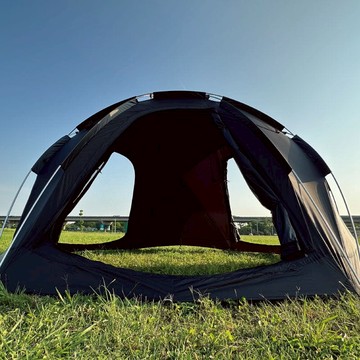 黑化野營球形雙層帳 BaseCamp Black (買就送DC無線充電10吋行動風扇) 黑球帳+DC無線充電10吋行動風扇