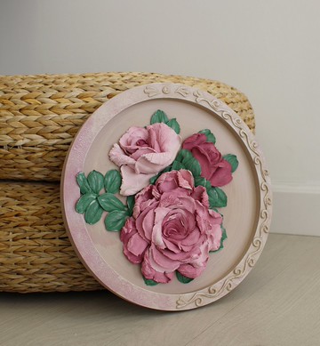 玫瑰雕塑繪畫、調色刀花、石膏花藝