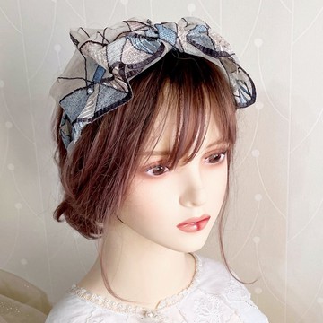 大蝴蝶結髮箍/ 頭箍 寬版 寬邊 髮帶式 刺繡蕾絲 髮窟 頭帶 頭飾