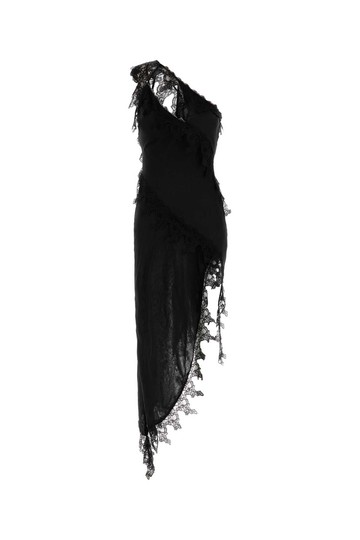 Blumarine Black Chiffon One-shoulder Dress