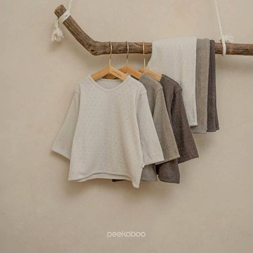 Peekaboo 織紋羅紋兒童套裝｜兒童睡衣 兒童衣服 女童套裝 男童套裝 寶寶套裝 居家服 寶寶衣服 嬰兒 韓國童裝