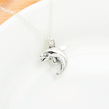 【Angel & Me】幸福 海豚 s925 純銀 項鍊 生日 情人節 聖誕節 禮盒 禮物