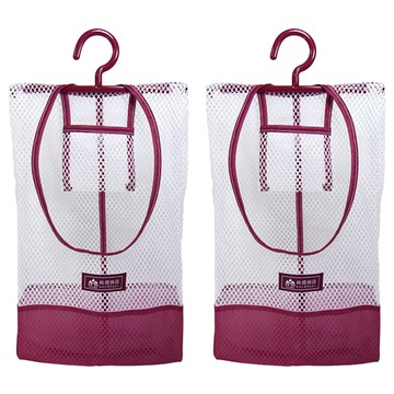 有感良品 野菜袋/衣夾袋Set 一袋兩用 旋轉掛勾 分層收納  2個