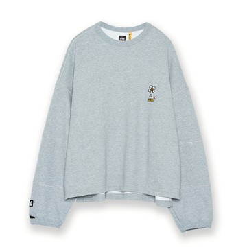 5th STREET｜山形｜女裝｜不收邊寬版長袖T恤｜麻灰色