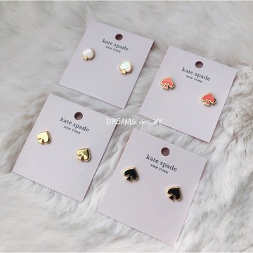 現貨👼🏻美國代購🇺🇸Kate Spade KS ♠️ 耳環 耳釘 飾品 耳飾 黑桃 桃心 耳針 針式 垂墜式 珍珠耳環