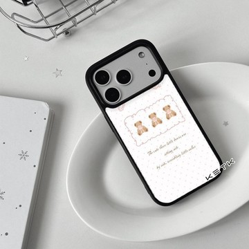 ✨iPhone手機殼✨ins三熊并坐適用iPhone17黑邊16promax手機殼蘋果16puls新款小